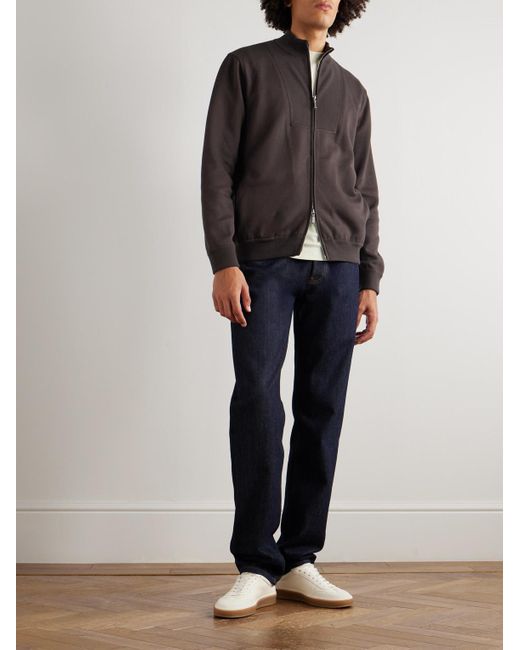 Loro Piana Brown Whitney Ribbed Cotton, Silk And Cashmere-Blend Sweater for men
