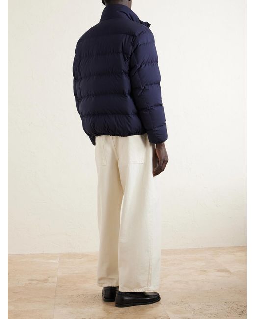Ralph Lauren Blue Quilted Shell Down Bomber Jacket for men