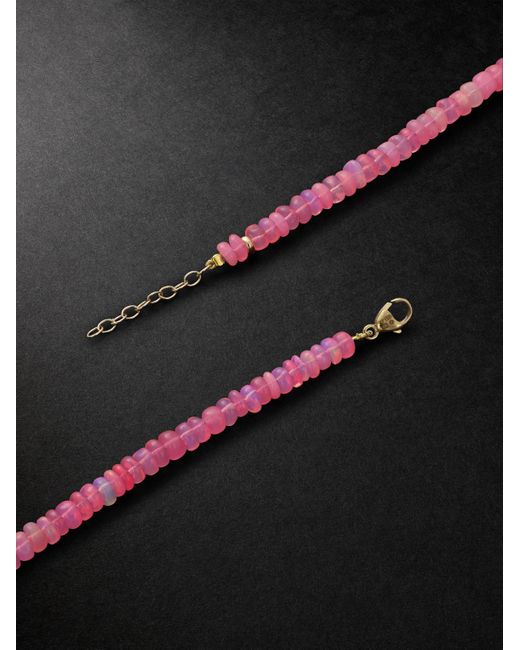 JIA JIA Mini Kette mit Zierperlen aus Opal und Details aus Gold in Black für Herren