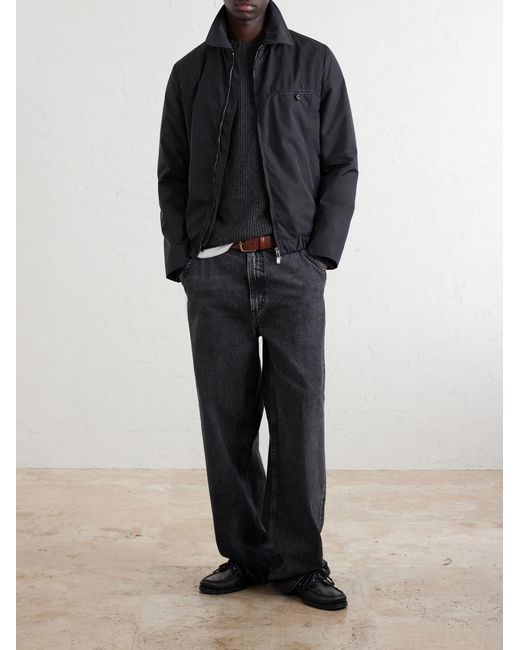 Slowear Blue Woven Bomber Jacket for men
