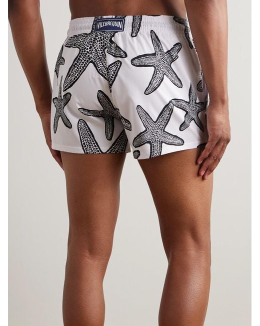 Vilebrequin White Manta Straight-Leg Short-Length Printed Swim Shorts for men