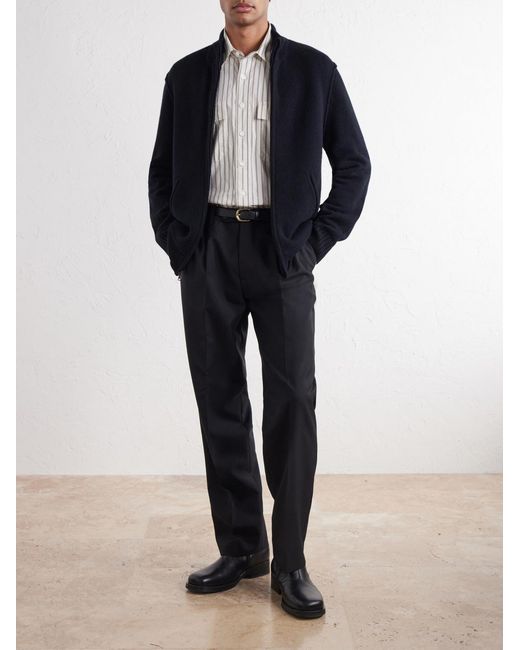 James Perse Blue Cashmere Zip-Up Cardigan for men