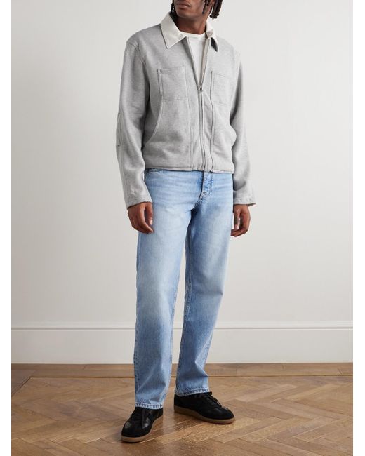 Les Tien Jacke aus Baumwoll-Jersey mit Reißverschluss in Gray für Herren