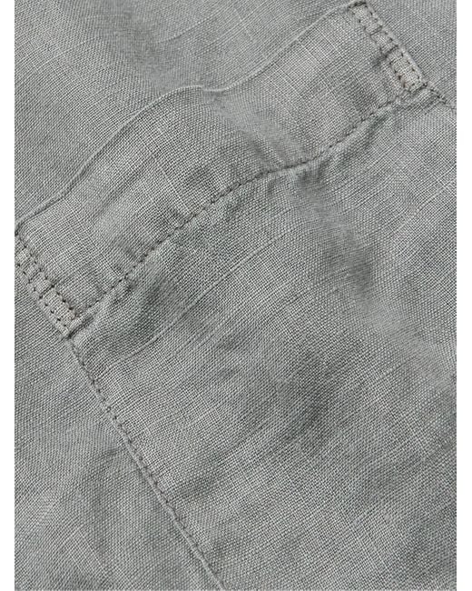 James Perse Gray Garment-dyed Linen Shirt for men