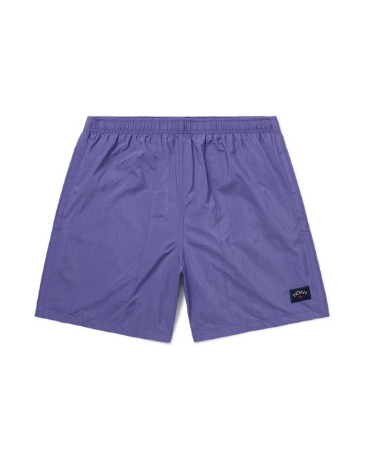 Noah NYC Purple Straight-leg Mid-length Logo-appliquéd Swim Shorts for men
