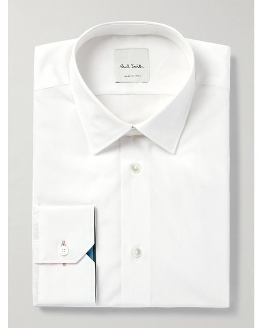 Paul Smith White Cotton-Poplin Shirt for men
