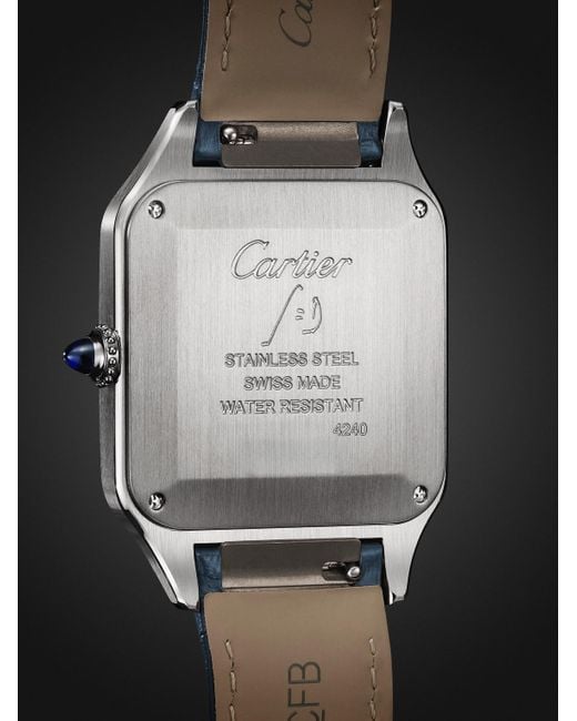 Cartier Black Santos-Dumont Large Stainless Steel Watch, Ref. W2Sa0085 for men