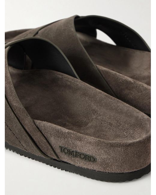 Tom Ford Gray Wicklow Suede Sandals for men