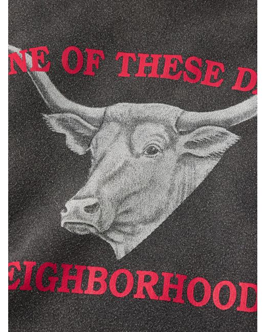 Neighborhood Gray One Of These Days Logo-Print Cotton-Jersey Hoodie for men