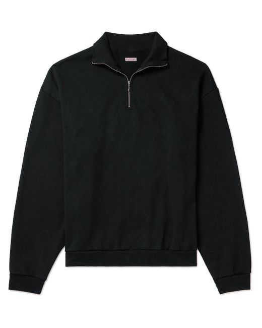 Kapital Black Printed Cotton-jersey Half-zip Sweatshirt for men