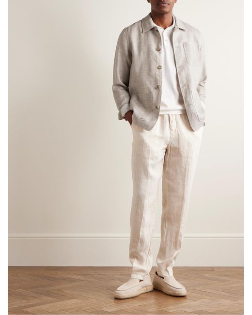 Altea Natural Constantin Linen And Wool-blend Drill Overshirt for men