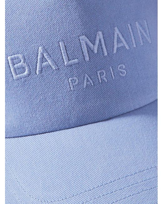 Balmain Baumwollcap mit -Logo in Blue für Herren