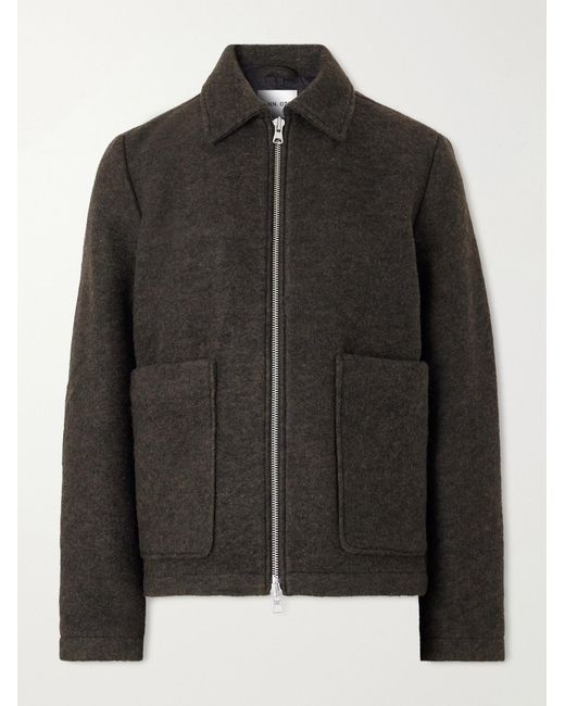 NN07 Black Gael Brushed Wool-blend Jacket for men