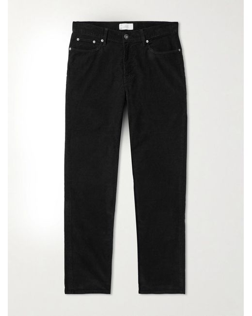 Mr P. Black Samuel Straight-Leg Cotton-Blend Corduroy Trousers for men