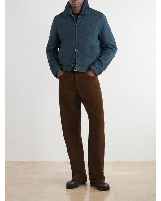 Dries Van Noten Blue Cotton-Blend Blouson Jacket for men