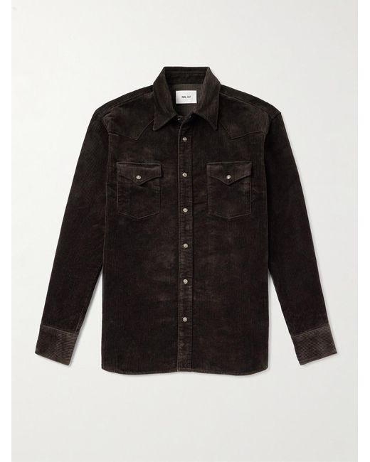 NN07 Black Ricky 50004 Organic Cotton-Corduroy Western Overshirt for men