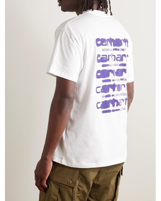 Carhartt White Ink Bleed Logo-print Cotton-jersey T-shirt for men