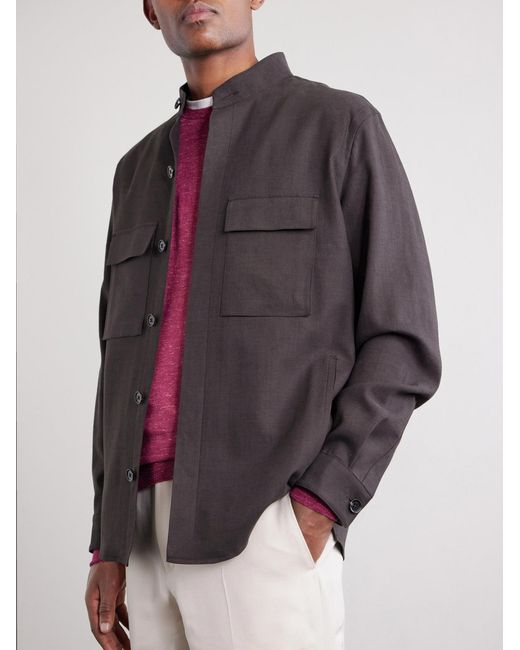 Zegna Brown Linen Jacket for men