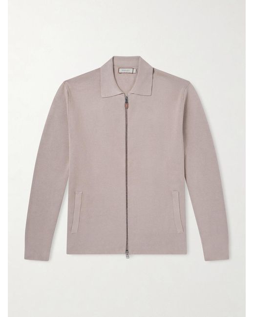 Canali Natural Cotton And Modal-blend Zip-up Cardigan for men