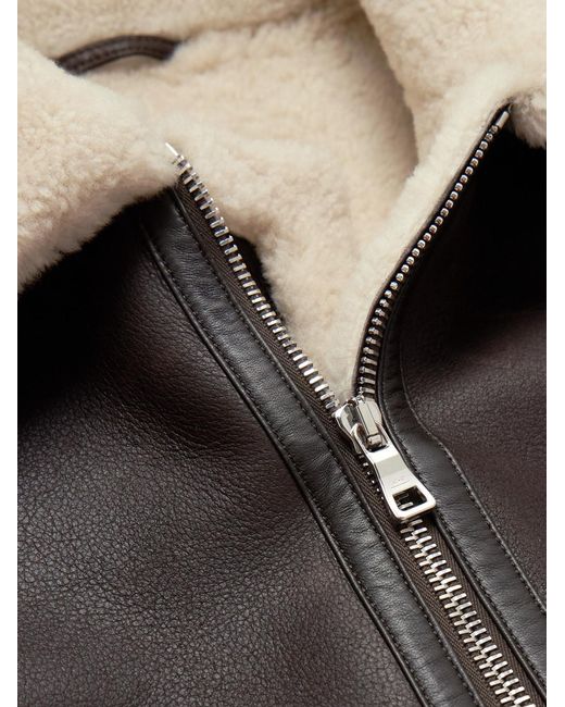 Mr P. Black Shearling Aviator Jacket for men
