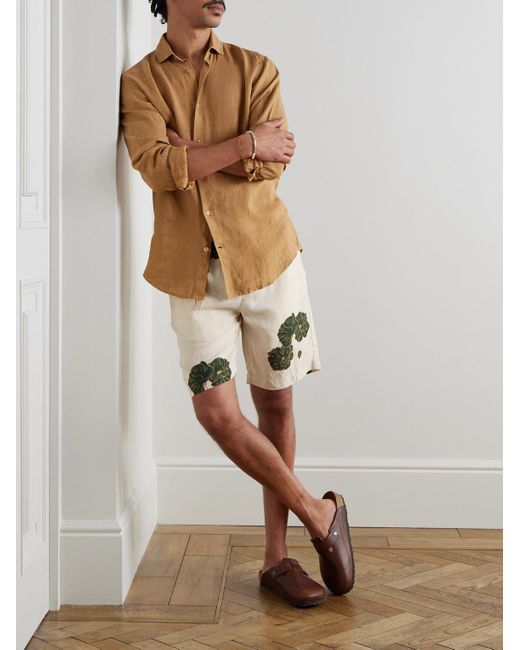 Shorts A Gamba Dritta di Frescobol Carioca in Natural da Uomo
