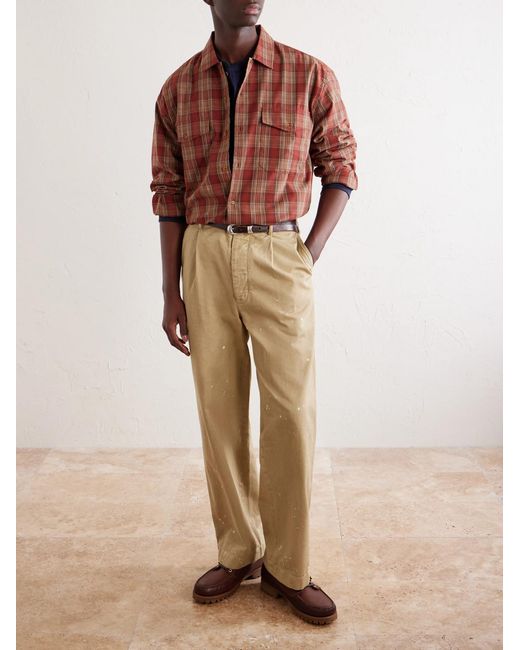 FRIZMWORKS Brown Checked Cotton Shirt for men