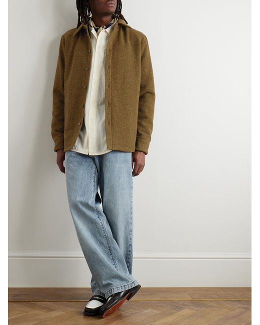 A Kind Of Guise Green Marani Padded Virgin Wool-Felt Overshirt for men