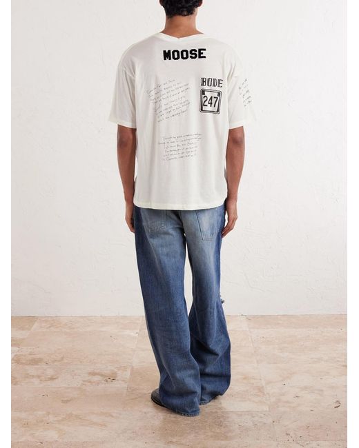 Bode Natural Camp Crest Printed Cotton-jersey T-shirt for men