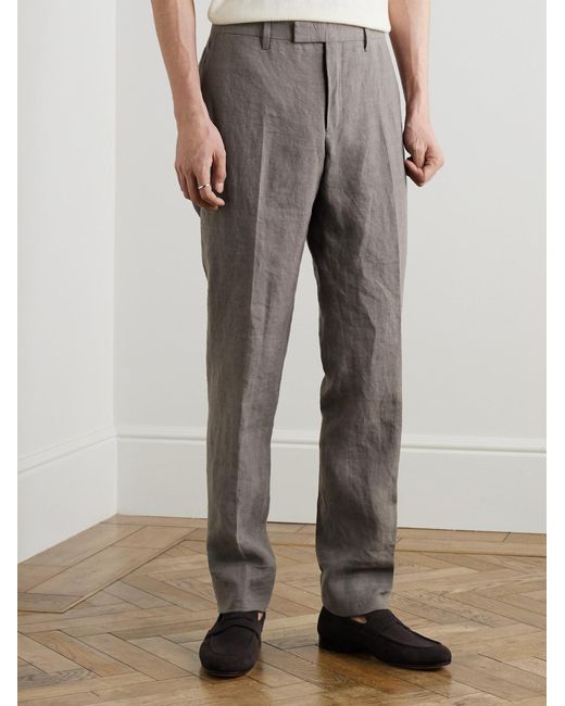 Mr P. Gray Phillip Slim-fit Linen Suit Trousers for men