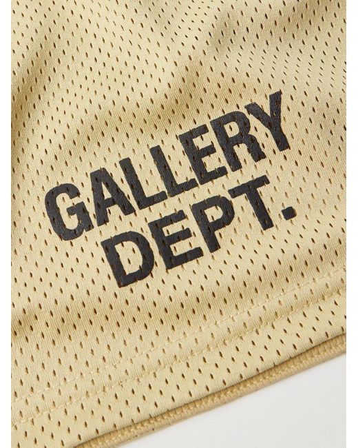 GALLERY DEPT. Natural Venice Court Wide-leg Logo-print Webbing-trimmed Mesh Shorts for men