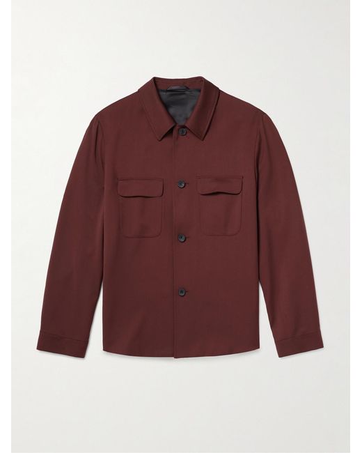 Mr P. Red Wool-Twill Overshirt for men