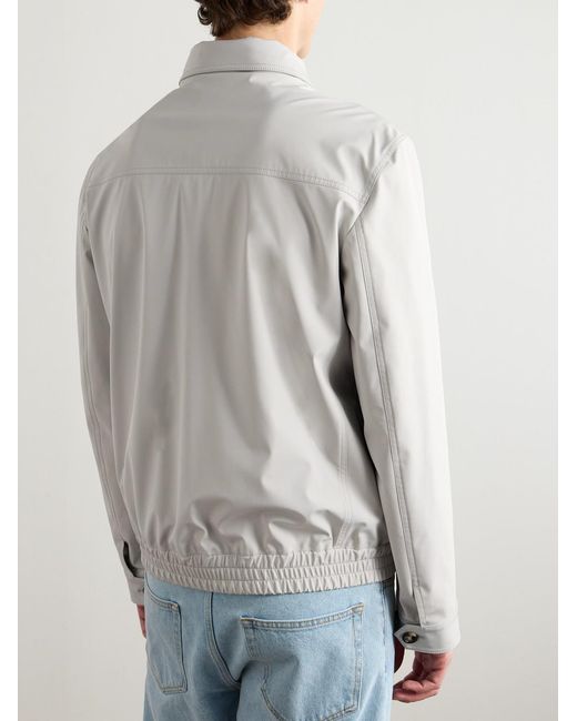 Brunello Cucinelli White Shell Blouson Jacket for men