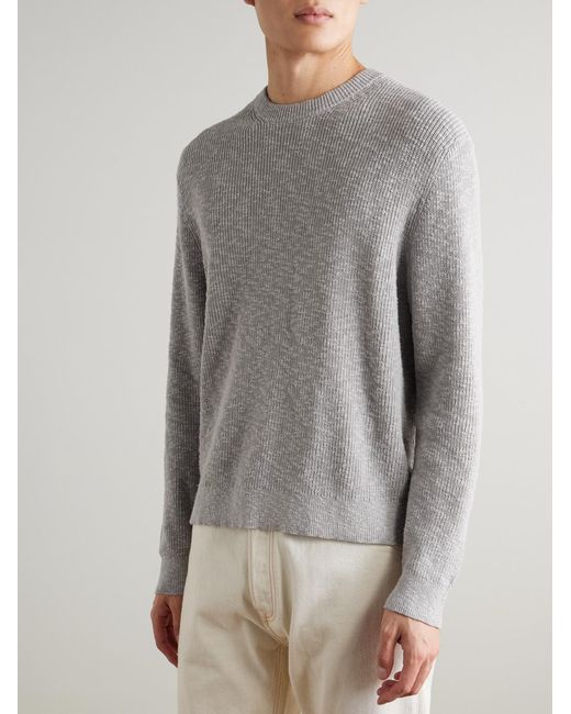 NN07 Gray Russell Crew 60028 Cotton Sweater for men