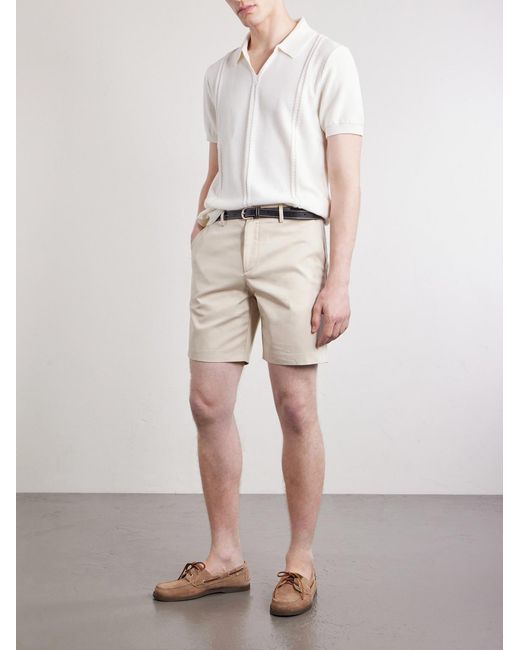Mr P. Natural Straight-Leg Cotton-Canvas Bermuda Shorts for men