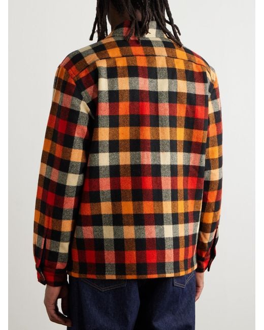 RRL Red Checked Wool Shirt Jacket for men