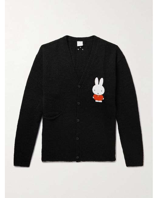 Pop Trading Co. Black Miffy Appliquéd Knitted Cardigan for men