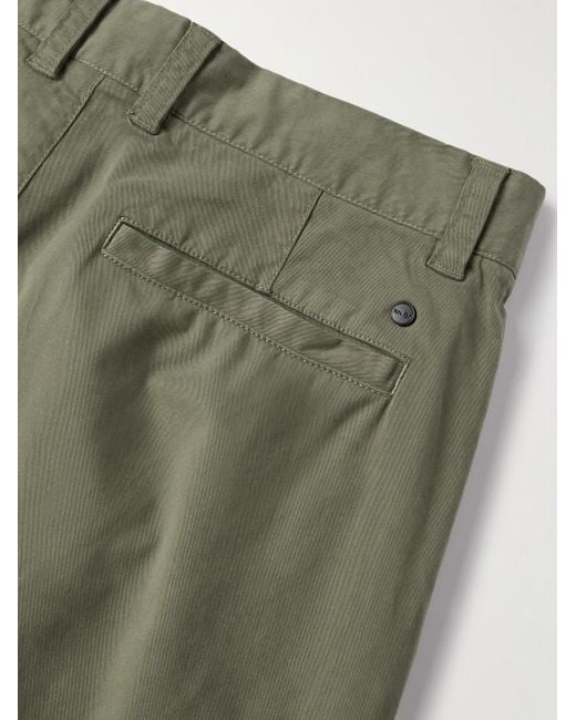 NN07 Green Crown 1090 Straight-leg Brushed Organic Cotton-blend Twill Shorts for men