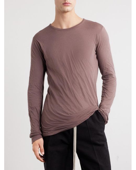 Rick Owens Pink Double Cotton T-Shirt for men