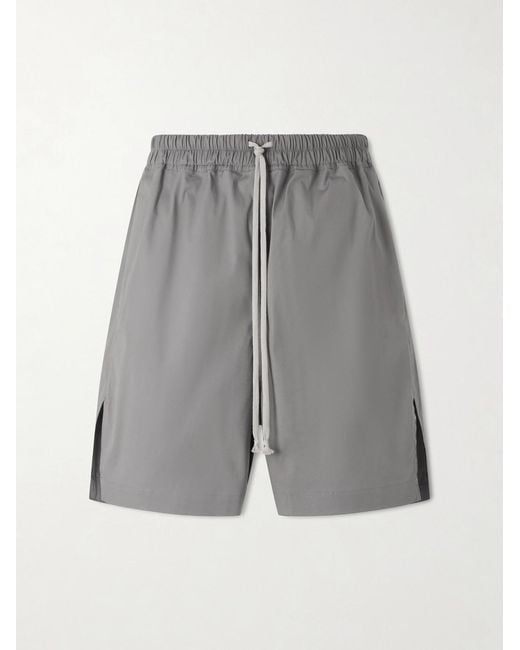 Rick Owens Gray Straight-leg Stretch-cotton Poplin Shorts for men