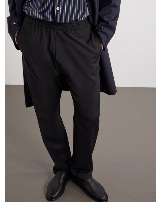 Barena Blue Riobarbo Straight-Leg Virgin Wool Drawstring Trousers for men