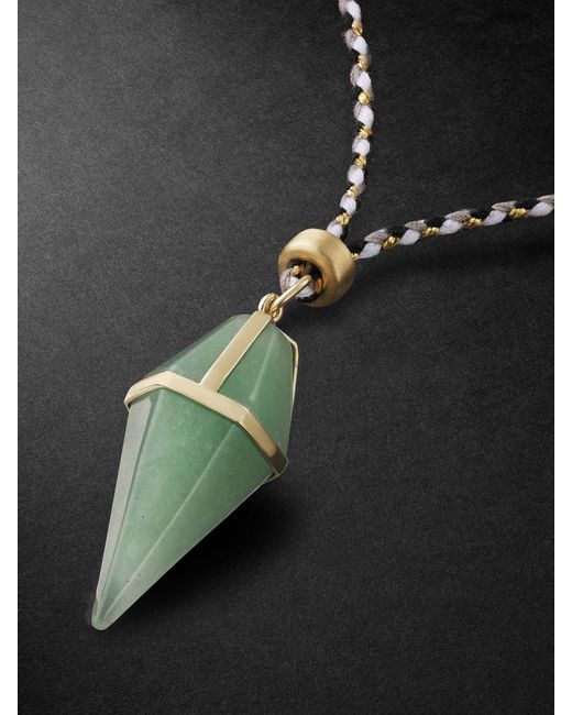 Jacquie Aiche Black Aventurine And Cord Pendant Necklace for men