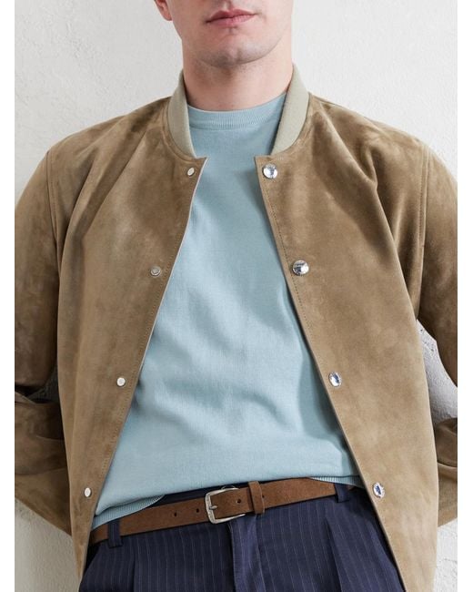Canali Blue Knitted Cotton T-Shirt for men