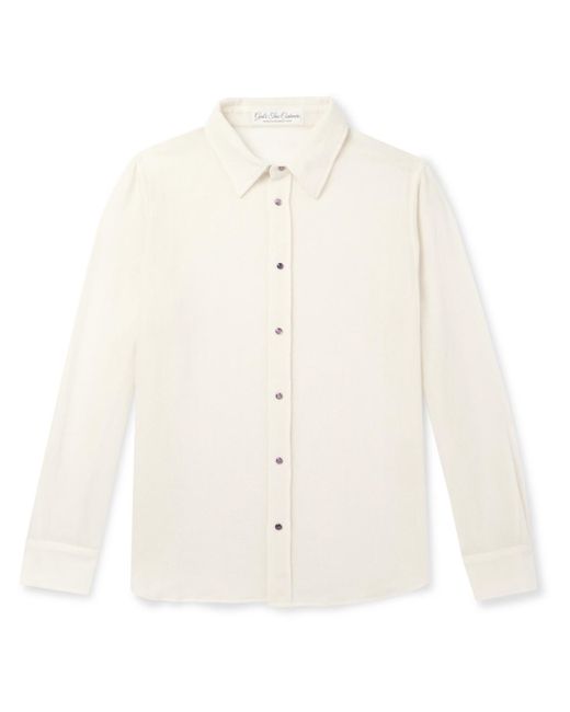 God's True Cashmere White Cashmere-gauze Shirt for men