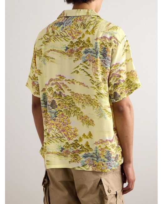 Orslow Metallic Convertible-collar Printed Woven Shirt for men