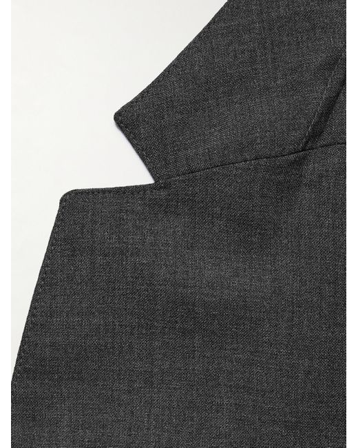 Officine Generale Black Leon Double-breasted Wool Suit Jacket for men