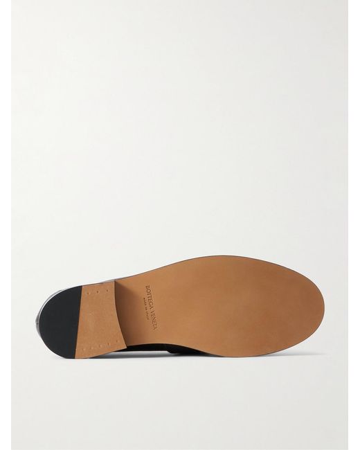 Bottega Veneta Brown Astaire Knot-Detailed Full-Grain Leather Loafers for men