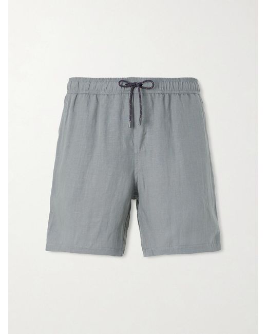 Sease Gray Cod-2 Straight-Leg Hemp Drawstring Shorts for men