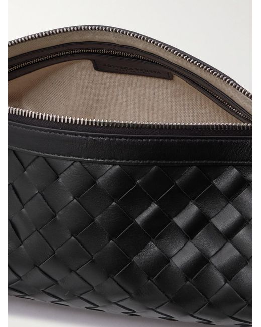 Bottega Veneta Black Intrecciato Leather Belt Bag for men