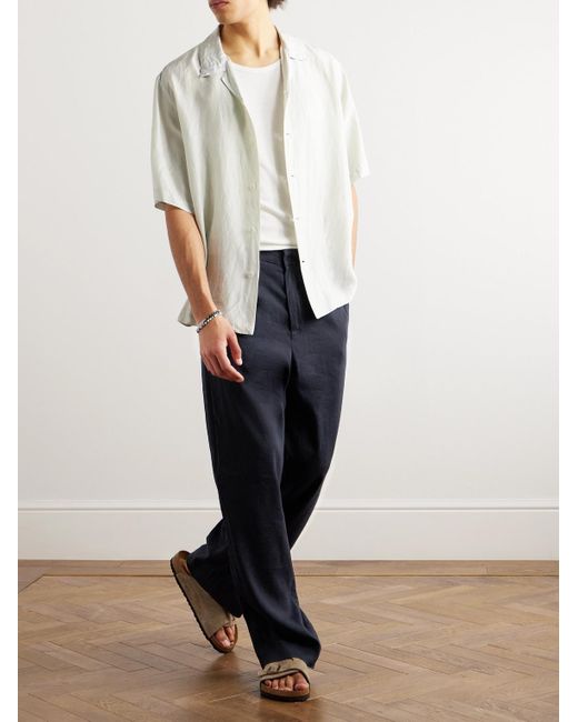 Barena Blue Delfo Wide-leg Linen-blend Suit Trousers for men