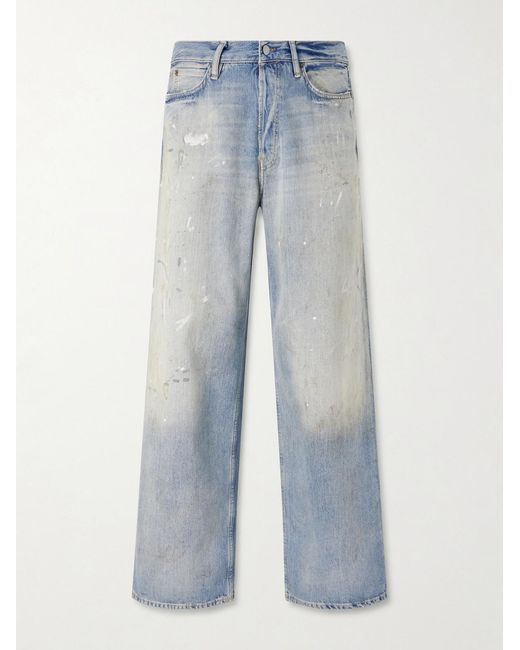 Acne Blue Straight-leg Distressed Jeans for men